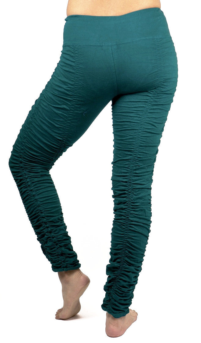 Women Solid Bottle Green Ankle Length Leggings